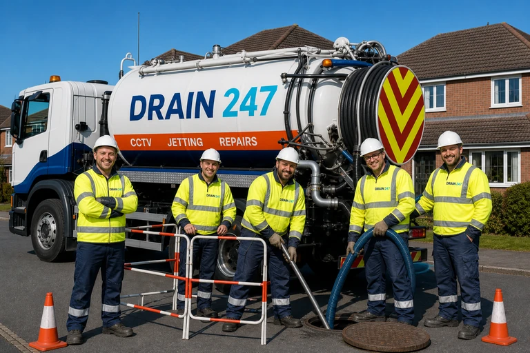 The Drain 247 engineering team with their jetting tanker
