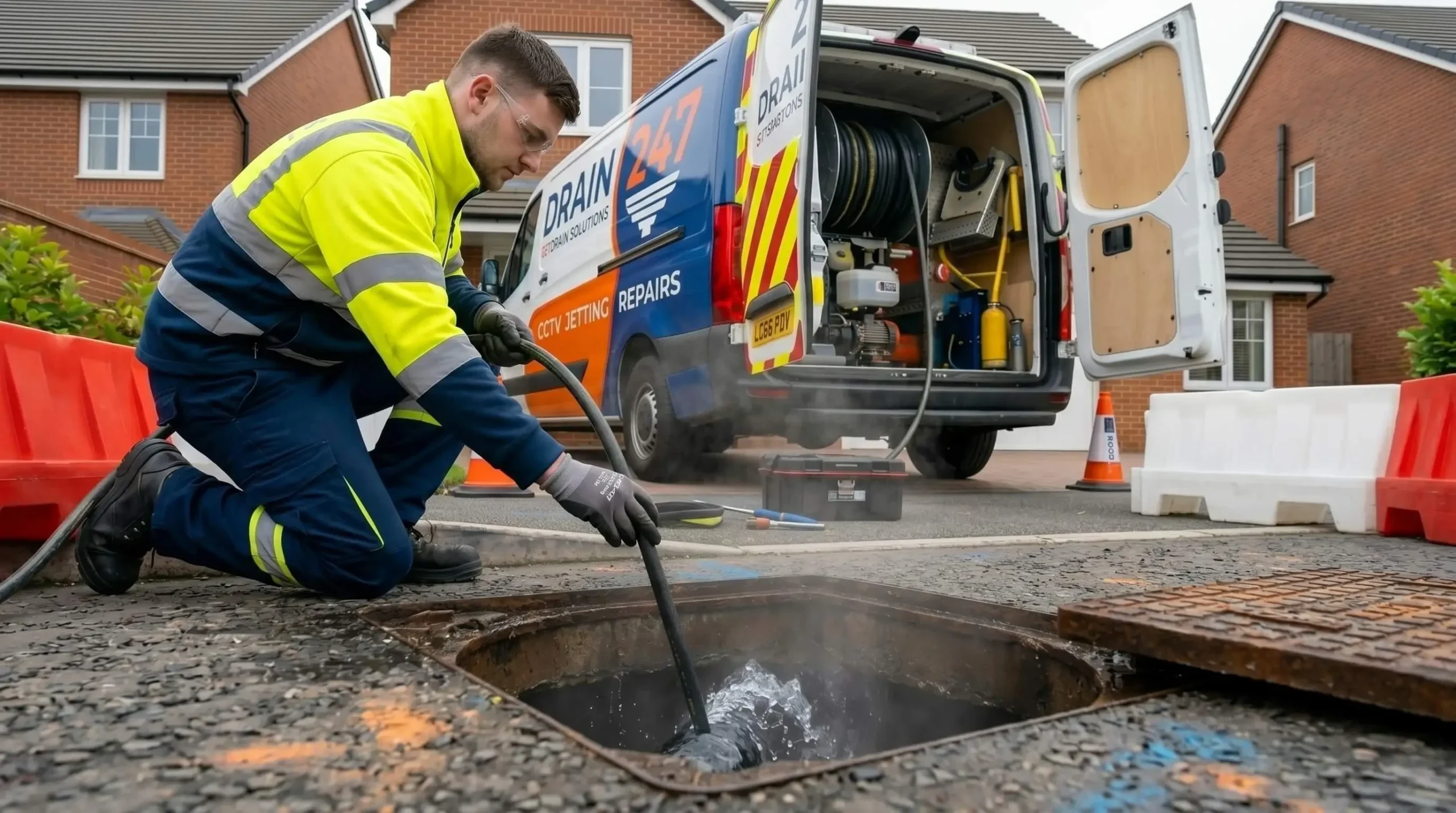 Jetting a drain