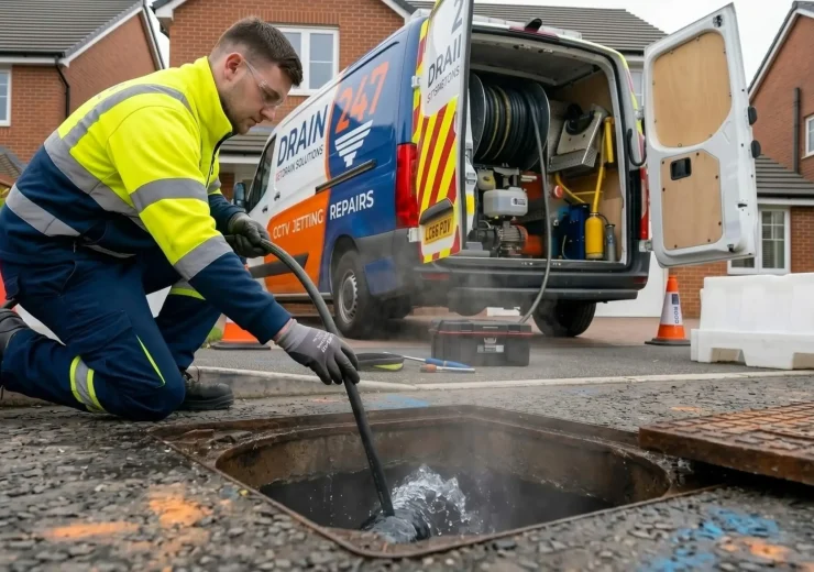 Jetting a drain